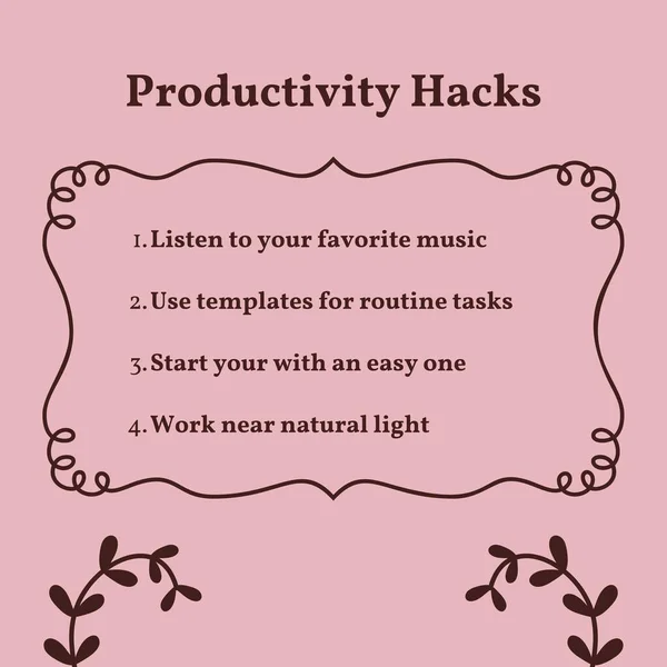 Simple Rose Productivité Hacks Instagram Post — Photo