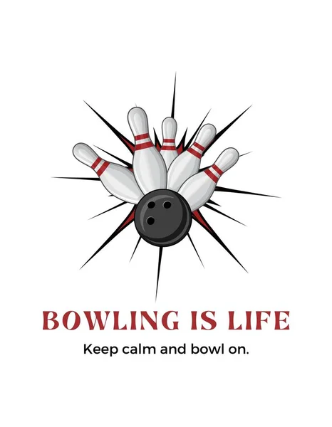 White Bowling Jest Life Hobbysta Shirt — Zdjęcie stockowe