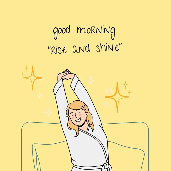 Inggris Yellow Minimalist Good Morning Life Quote Instagram Post — Stok Foto