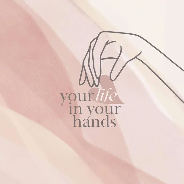Your life in your hands. Instagram post. Line art