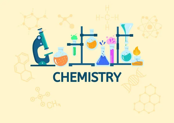 Chemical Experiments School Poster Landscape — Zdjęcie stockowe