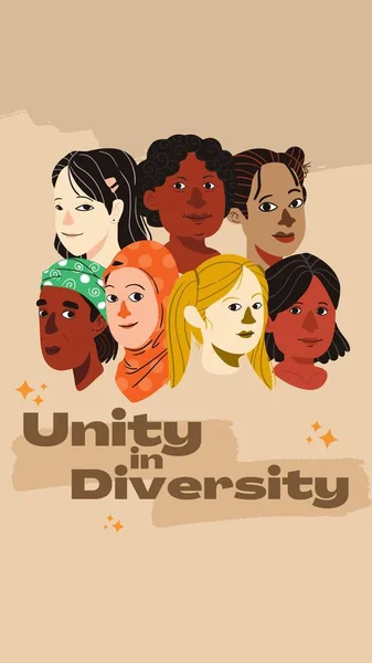 Beige Minimalist Illustration Unity in Diversity Instagram Story