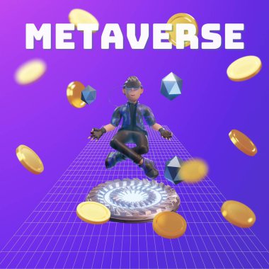 Purple Gold 3D Illustrated Metaverse Instagram Post