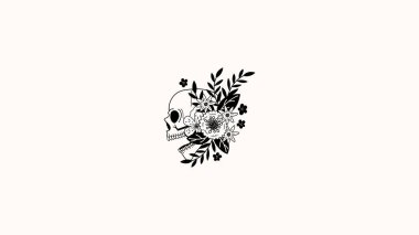 Floral With Skull Desktop Wallpaper