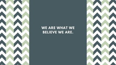 Green Chevron Pattern and Quote Geometric Desktop Wallpaper