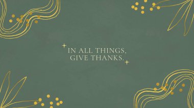 Green Elegant Gold foil Thanksgiving Desktop Wallpaper