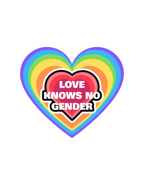 Multicolor Colorful Rainbow Cartoon LGBTQ+ Pride Art T-Shirt Love Knows No Gender