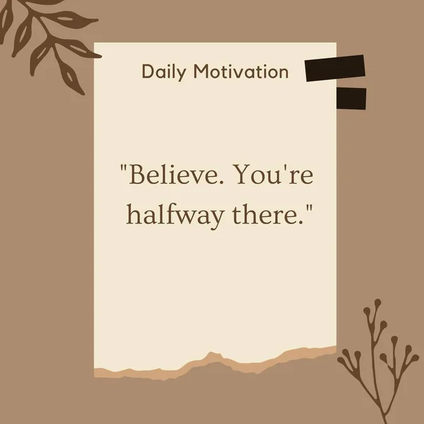 Brown Minimalist Daily Motivation Quote Instagram Post — 图库照片