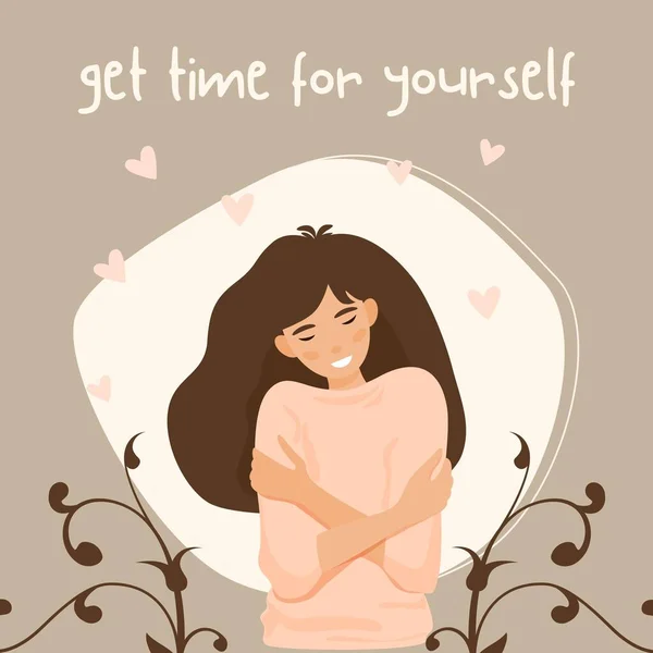 Beige White Simple Illustration Self Healing Quotes Motivational Instagram Post — Fotografia de Stock
