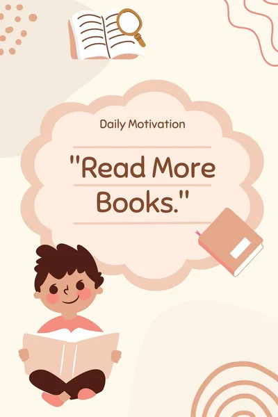 Beige Playful Illustration Daily Motivation for Reading Pinterest Pin