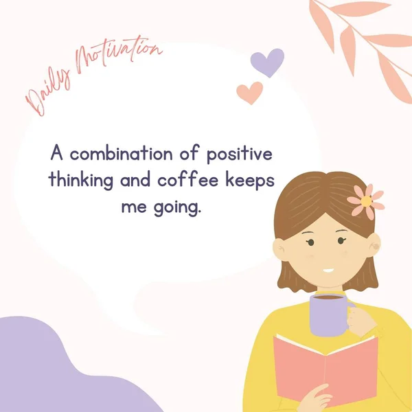 Beige Purple Daily Motivation Quote Instagram Post — стокове фото
