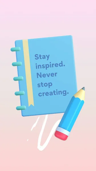 Blue Book Daily Positive Motivation Zitat Instagram Story — Stockfoto