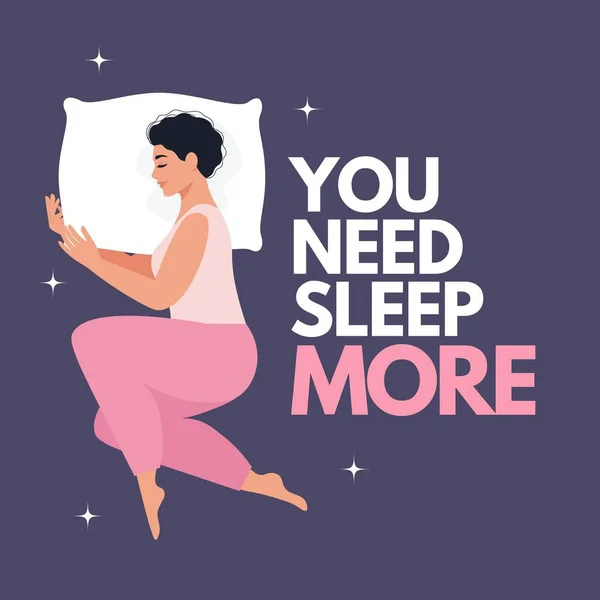 Blue Pink You Need Sleep More Motivation Instagram Post — Stock fotografie