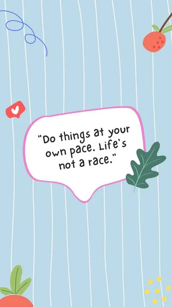 Blue Cute Doodle Handdrawn Motivation Quote Instagram Story —  Fotos de Stock