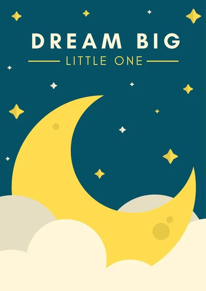 Dětské Hvězdy Měsíční Plakát — Stock fotografie