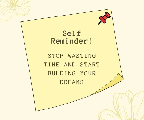 Creme Amarelo Minimalista Self Reminder Facebook Post — Fotografia de Stock