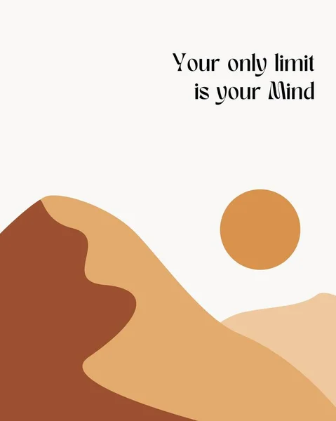 Cream Beige Illustration Motivation Quotes Canvas Print — Stock Photo, Image