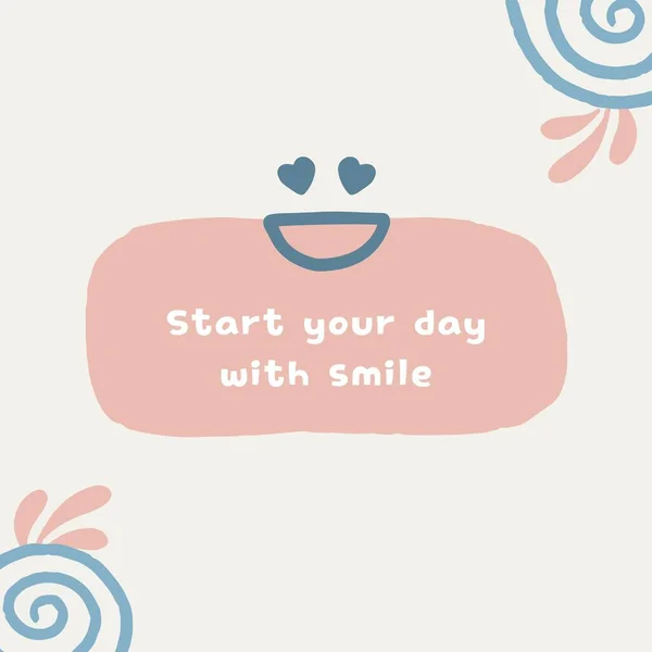 Cute Illustration Motywacyjny Cytat Instagram Post — Zdjęcie stockowe