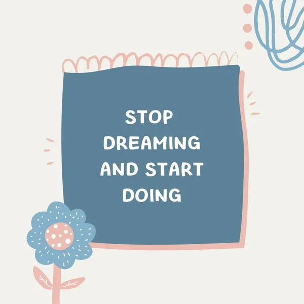 Cute Note Ilustração Motivacional Citação Instagram Post — Fotografia de Stock