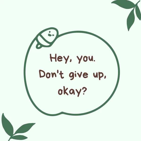 Cutie Green Leaf Motivation Instagram Post — Stock fotografie