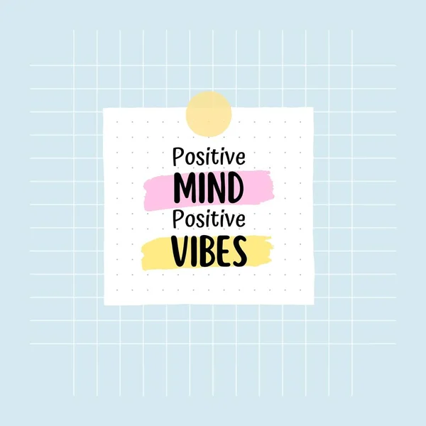 Instagram Post Positives Zitat Buntes Haftnotizpapier Gelb Lichtblau Positiver Geist — Stockfoto