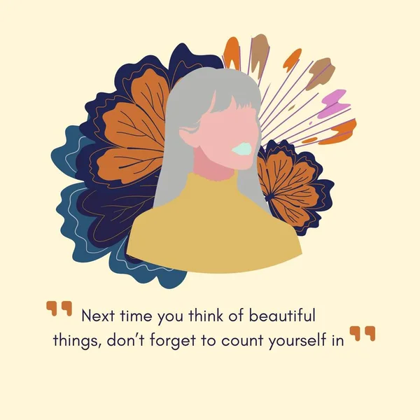 Nude Illustration Quotes Instagram Post — 스톡 사진
