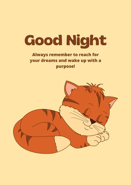 Orange Minimalis Good Night Flyer — Stok Foto