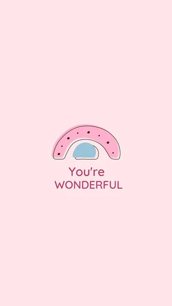 Pink Blue Motivational Quote You Wonderful Instagram Story — Stock fotografie
