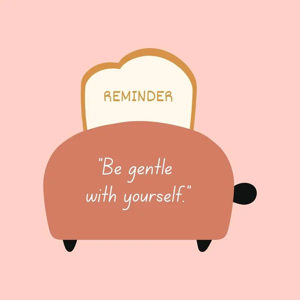 Pink Brown Quote Toaster Illustration — стокове фото