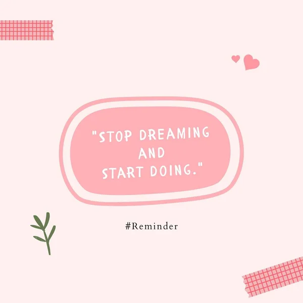 Pink Daily Motivation Quote Instagram Post —  Fotos de Stock