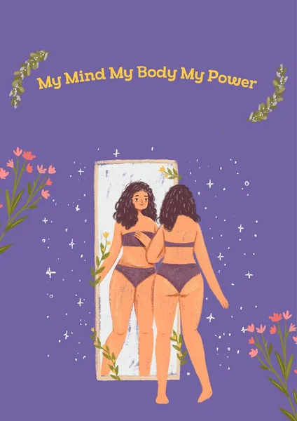 Purple Aesthetic Body Positivity Quotes Poster