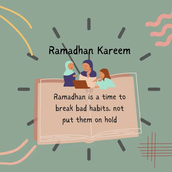 Soft Green Aesthetic Retro Ramadhan Kareem Zdravím Motivace Citace Instagram — Stock fotografie