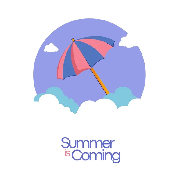 Soft Purple Simple Illustration Summer Season Positive Motivation Instagram Post — 스톡 사진