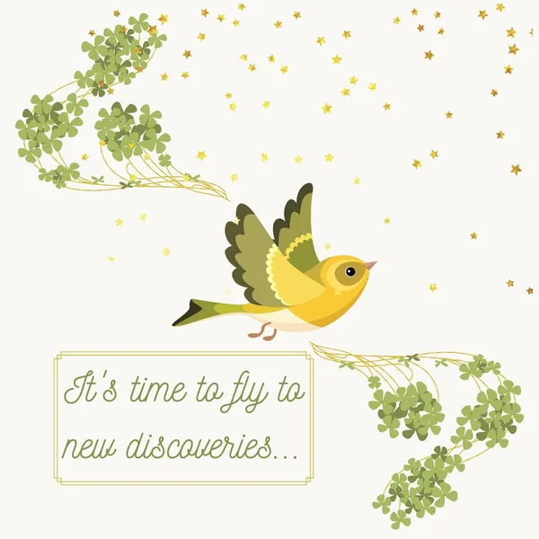 Yellow Green Bird It\'s Time Fly New Discoveries Daily Motivation Instagram Post