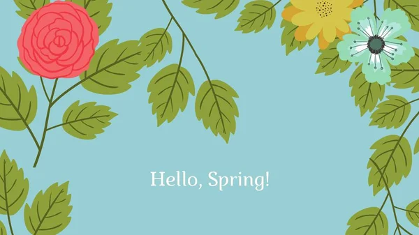 Blue Floral Pattern Spring Desktop Wallpaper Paid — Zdjęcie stockowe