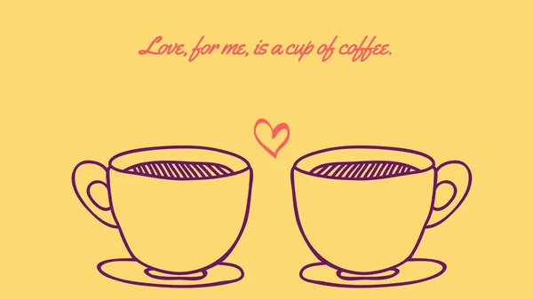 Coral Mint Couple Coffee Mug Cute Desktop Wallpaper — Stockfoto