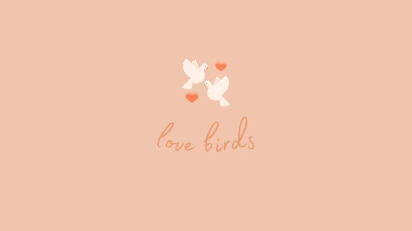 Elegant Love Birds Dove Illustration Desktop Wallpaper — Foto de Stock