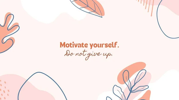 Floral Self Reminder Motivation Quote Dekstop Background Wallpaper — Stok fotoğraf