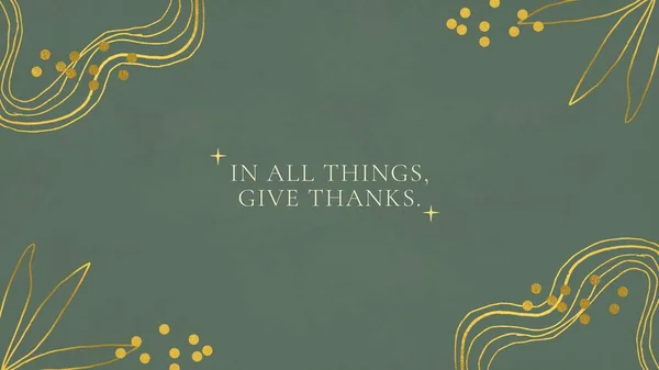 Green Elegant Gold Foil Thanksgiving Desktop Wallpaper — Stock Photo, Image