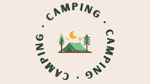 Minimalist Camping Illustration Desktop Wallpaper — ストック写真