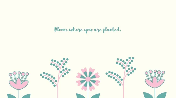 Minimalist Floral Quote Spring Desktop Wallpaper — Foto de Stock
