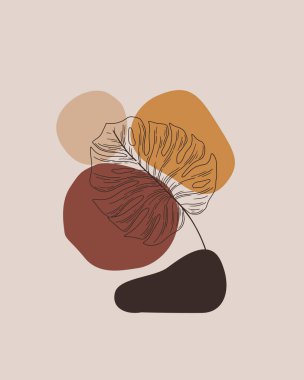 Soyut Yaprak Dekorasyonu Resim Tablosu Yazdırma