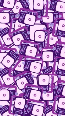 Violet Yaratıcı Doodle Neon Telefon Duvar Kağıdı