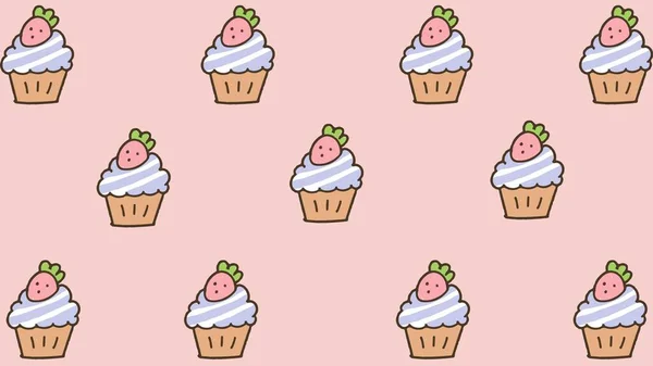 Pink Cupcake Desktop Wallpaper