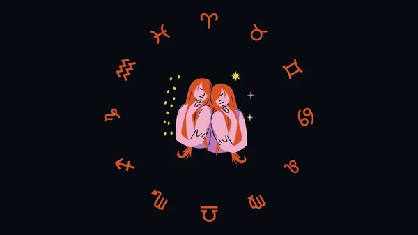 Lila Orange Jungfrau Astrologie Desktop Hintergrund — Stockfoto