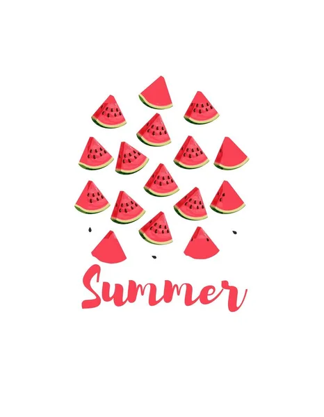 Red White Summer Watermelon Shirt — 스톡 사진
