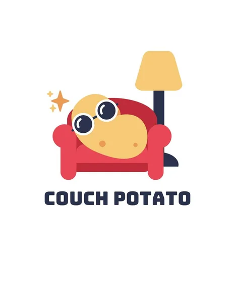 Rotes Und Gelbes Couch Potato Pop Culture Shirt — Stockfoto