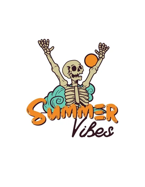 Camiseta Retro Summer Vibes — Foto de Stock