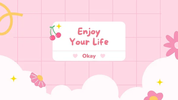 Soft Pink Playful Quote Desktop Wallpaper — ストック写真