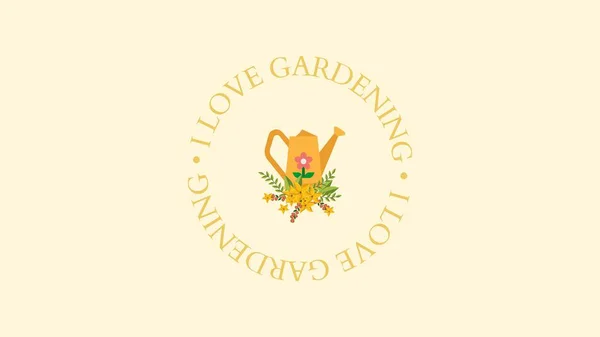 Gul Golden Jag Älskar Trädgårdsarbete Citat Skrivbordsunderlägg — Stockfoto
